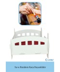 Büyük Köpek Yatağı Dekoratif Ahşap Dayanıklı Beyaz Renk Beşik Karyola Model